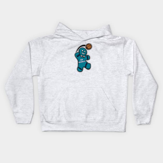 Charlotte Hornets Gingerbread Man Kids Hoodie by Rad Love